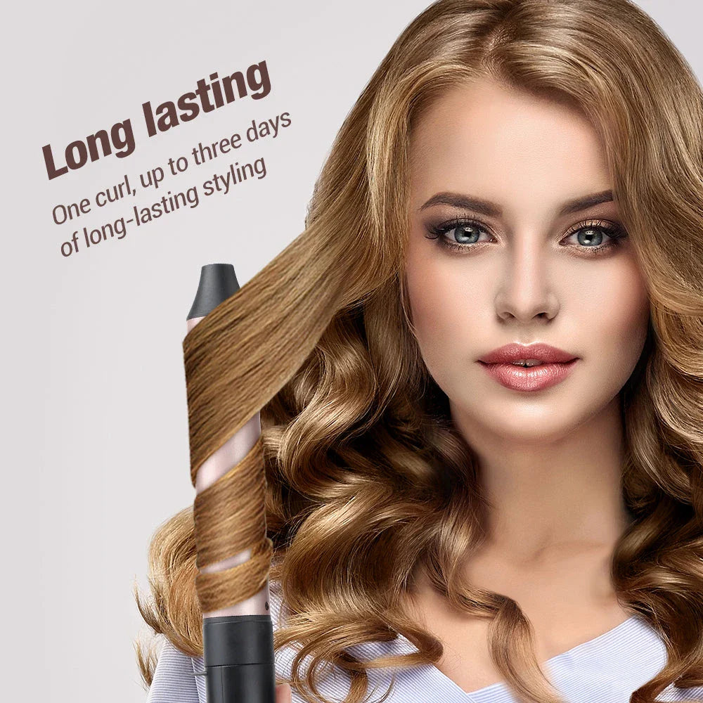 Premium 6-in-1 Fast Heating Hair Waver Iron with Automatic Temperature Control for Salon-Quality Curls at Home