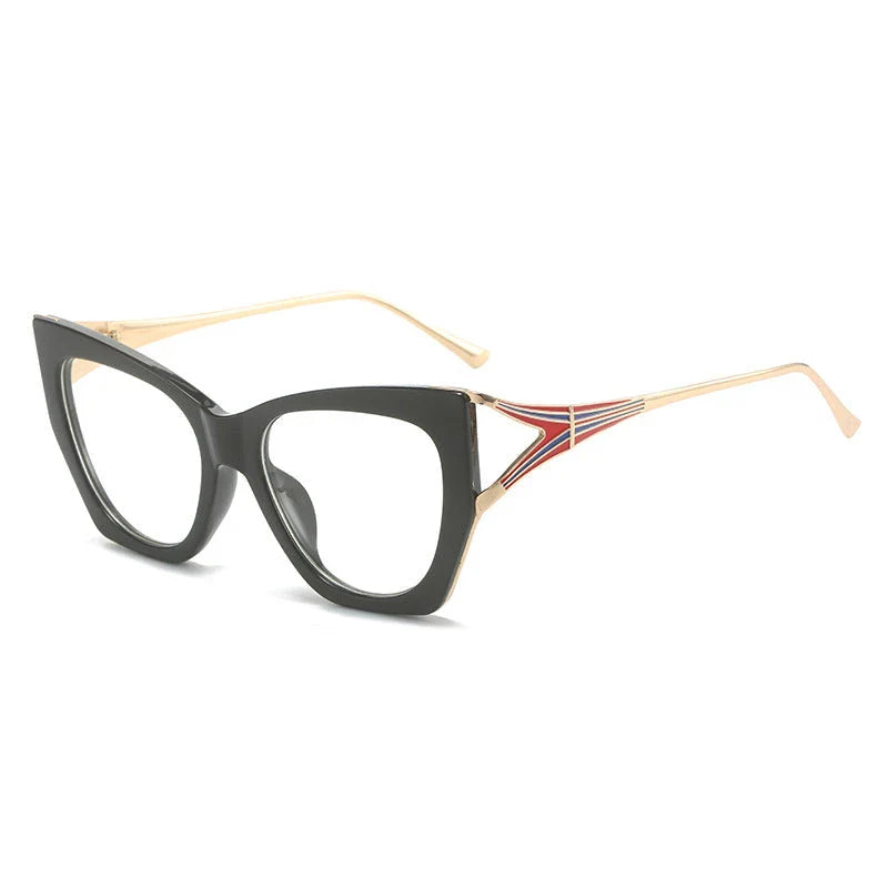 Refined cat eye sunglasses with blue gradient lenses and sleek metal frames, offering timeless British style and UV400 protection.
