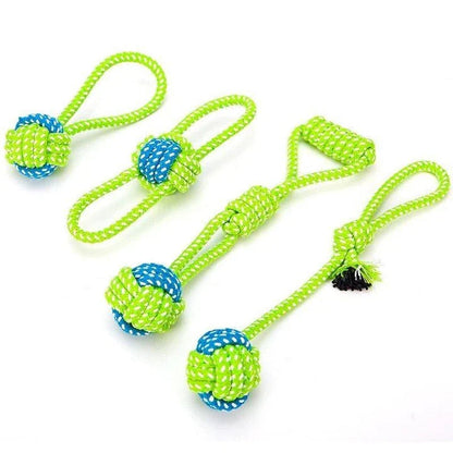 Premium Eco-Friendly Cotton Rope Dog Toy in green-orange colour