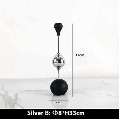 Elegant stainless steel and wooden candlestick set with a captivating design that creates a soothing ambience in any living space