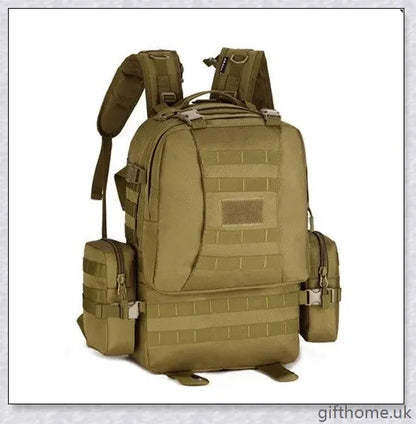 Rugged 50L outdoor camping backpack with durable nylon construction, waterproof lining, and adjustable straps for comfortable all-day wear