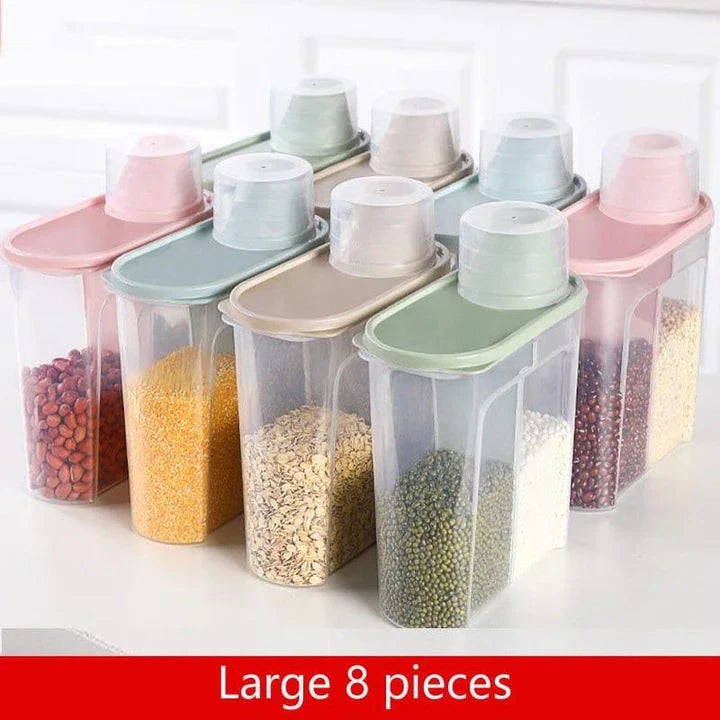 Premium plastic food storage containers set with airtight lids and transparent design for efficient kitchen organisation