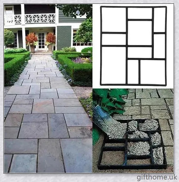 Durable, reusable DIY paving mould for creating custom garden paths, patios, and walkways in a variety of patterns