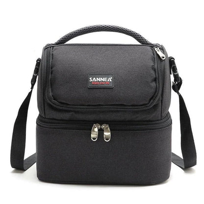 Premium insulated cooler bag with dual compartments for chilled drinks and snacks, made from durable Oxford cloth in a range of stylish colours.