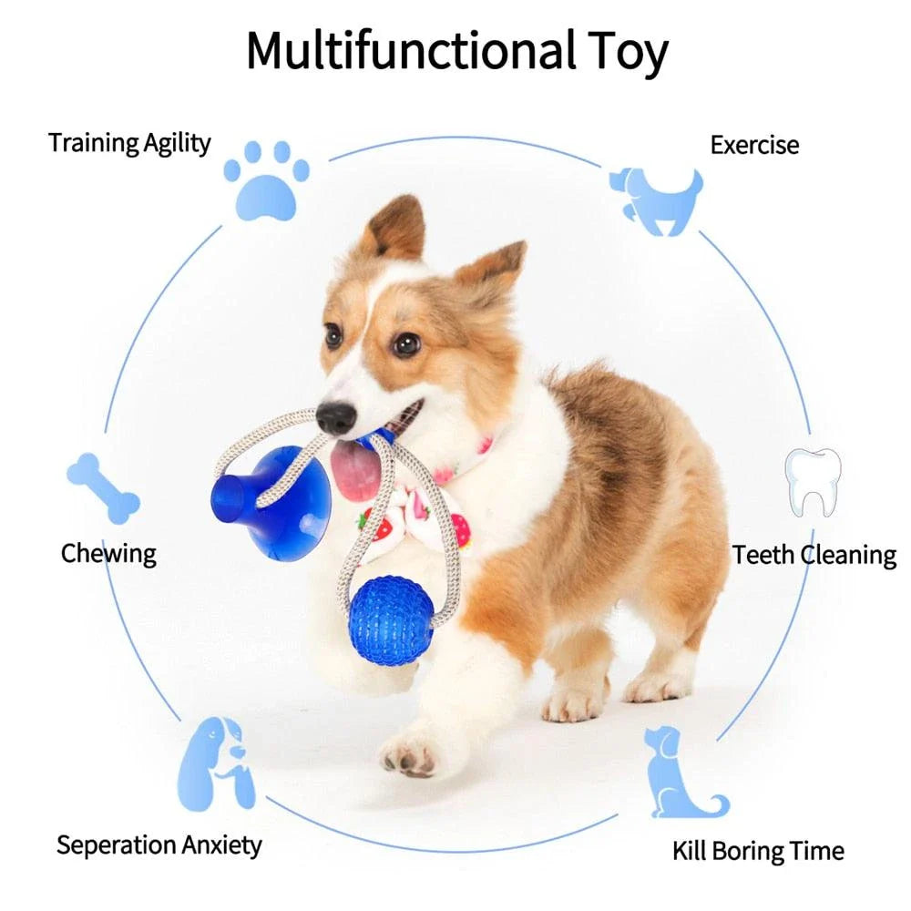 Premium dental cleaning chew toy for pets, made of durable PVC material with a grooved surface to gently massage gums and remove plaque and tartar.