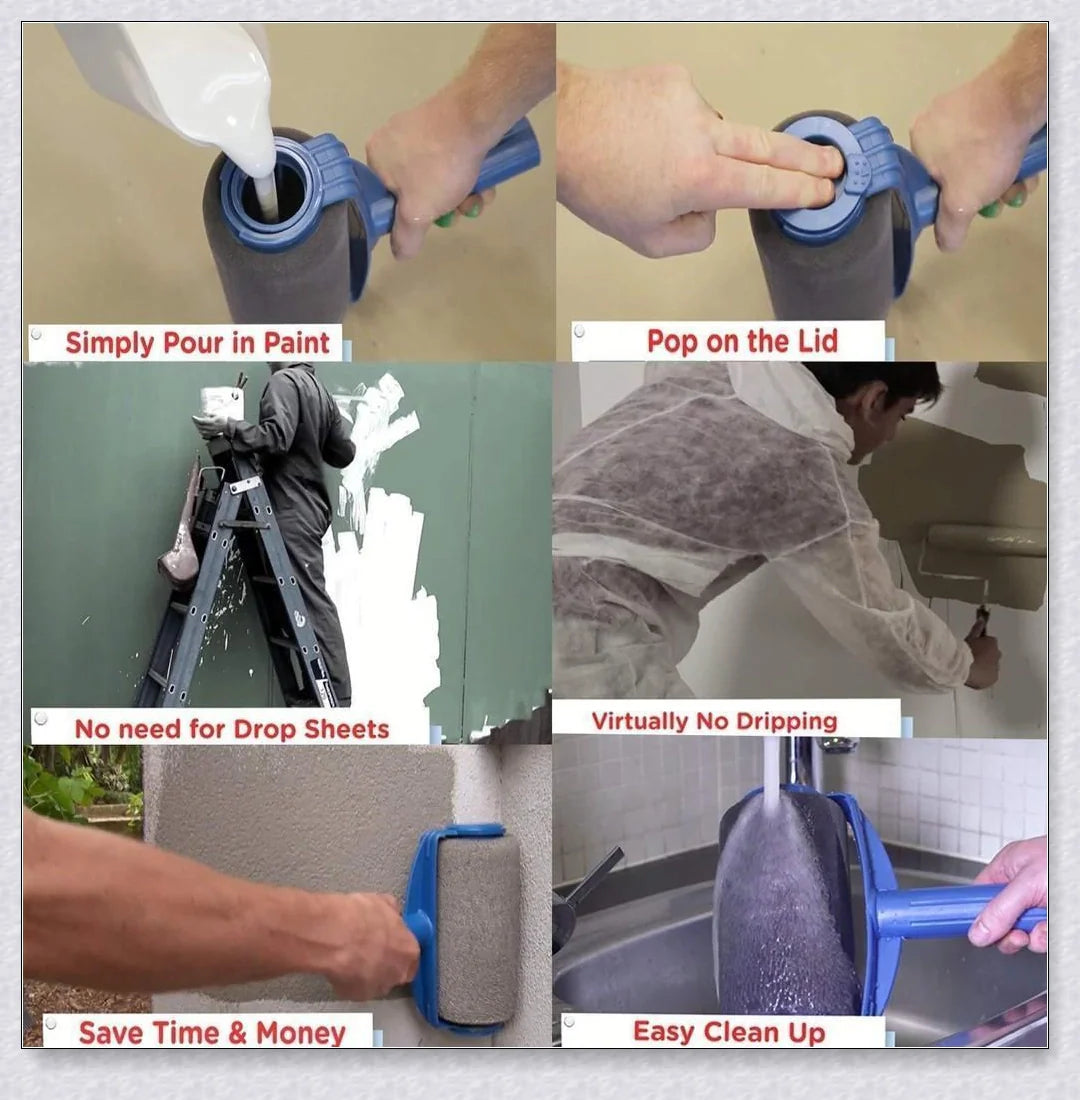 Premium Paint Roller Kit with large paint chamber, micro-fibre roller, and precision edging tools for a flawless painting job