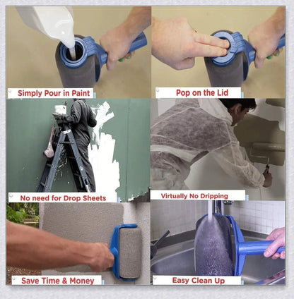 Premium Paint Roller Kit with large paint chamber, micro-fibre roller, and precision edging tools for a flawless painting job