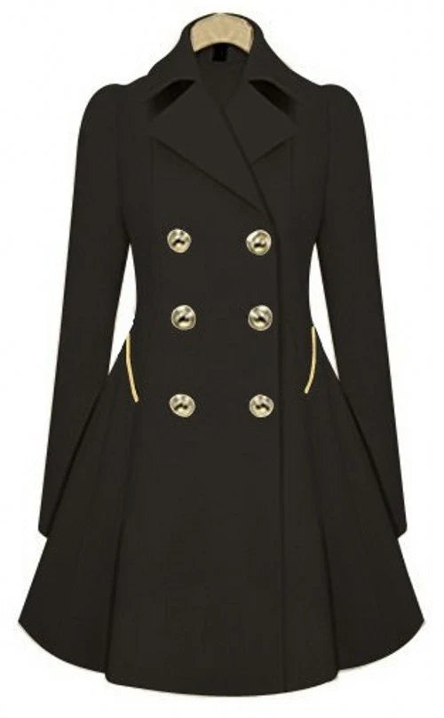 Sleek and sophisticated medium-length commuter coat in black, beige, and blue colours for British professionals