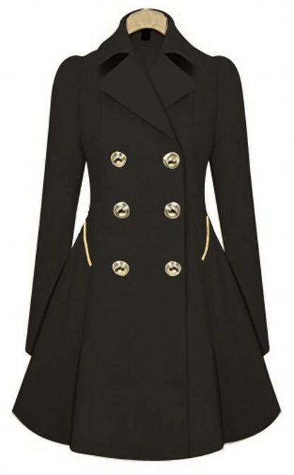 Sleek and sophisticated medium-length commuter coat in black, beige, and blue colours for British professionals