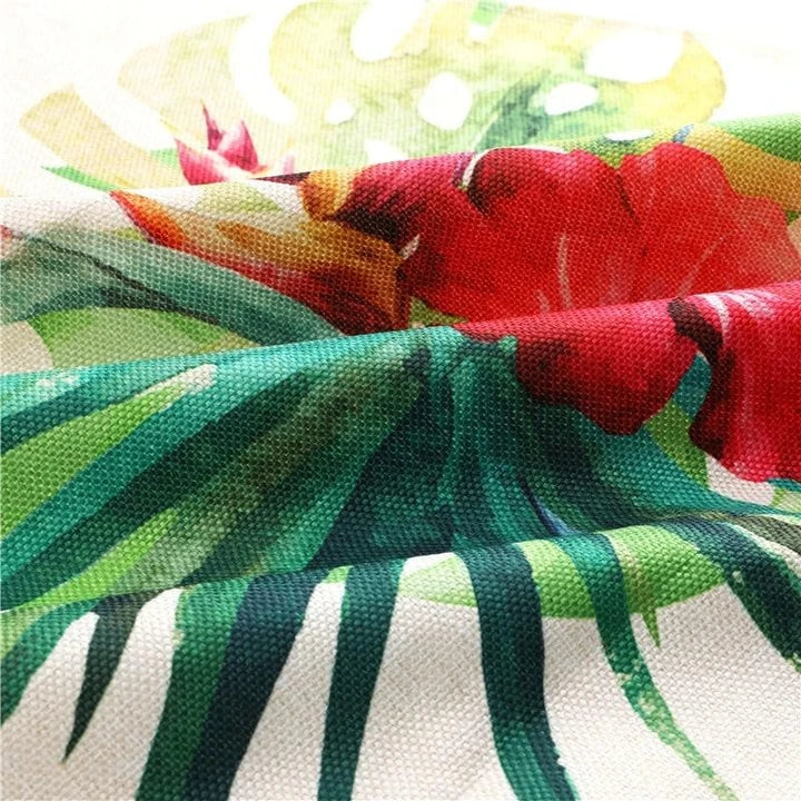 Flamingo Print Apron with Adjustable Neck Strap and Waist Ties, Made of Cotton and Linen Blend
