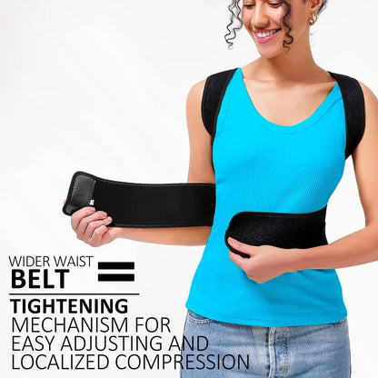 Adjustable full back support posture corrector in various sizes for men and women