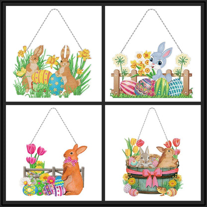 Premium PVC Easter bunny decorative hanging wall art for DIY diamond painting