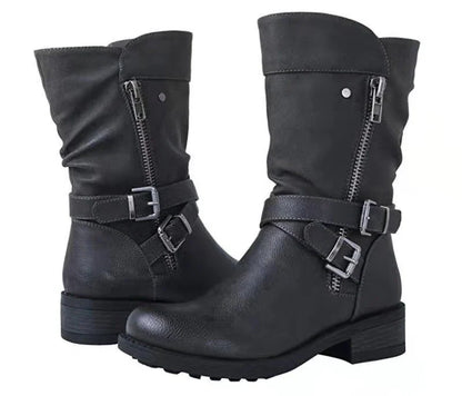 Premium Women's Leather Chelsea Boots with Low Heel - Timeless British Style