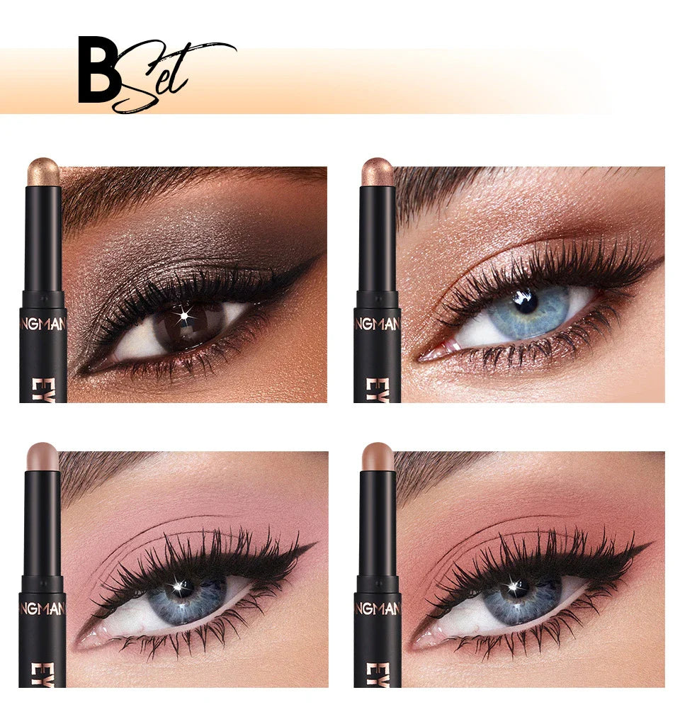Premium 8-Colour Eye Shadow Stick Palette with Smudge-Resistant Formula for Flawless, Long-Lasting Eye Makeup