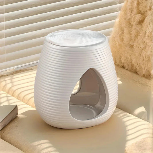 Trendha Porcelain Aroma Diffuser and Candle Holder in white and black finishes, featuring a minimalist design for stylish home decor and relaxing aromatherapy