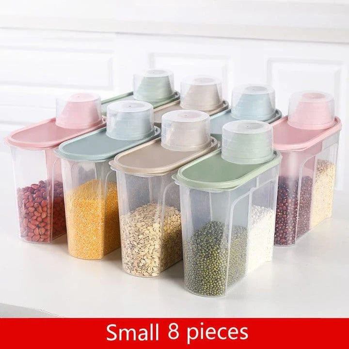 Premium plastic food storage containers set with airtight lids and transparent design for efficient kitchen organisation