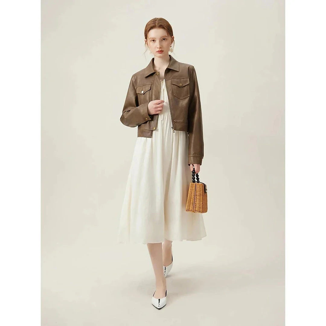 Elegant Chinese-Style Romantic Dress for Women in Creamy-White Colour