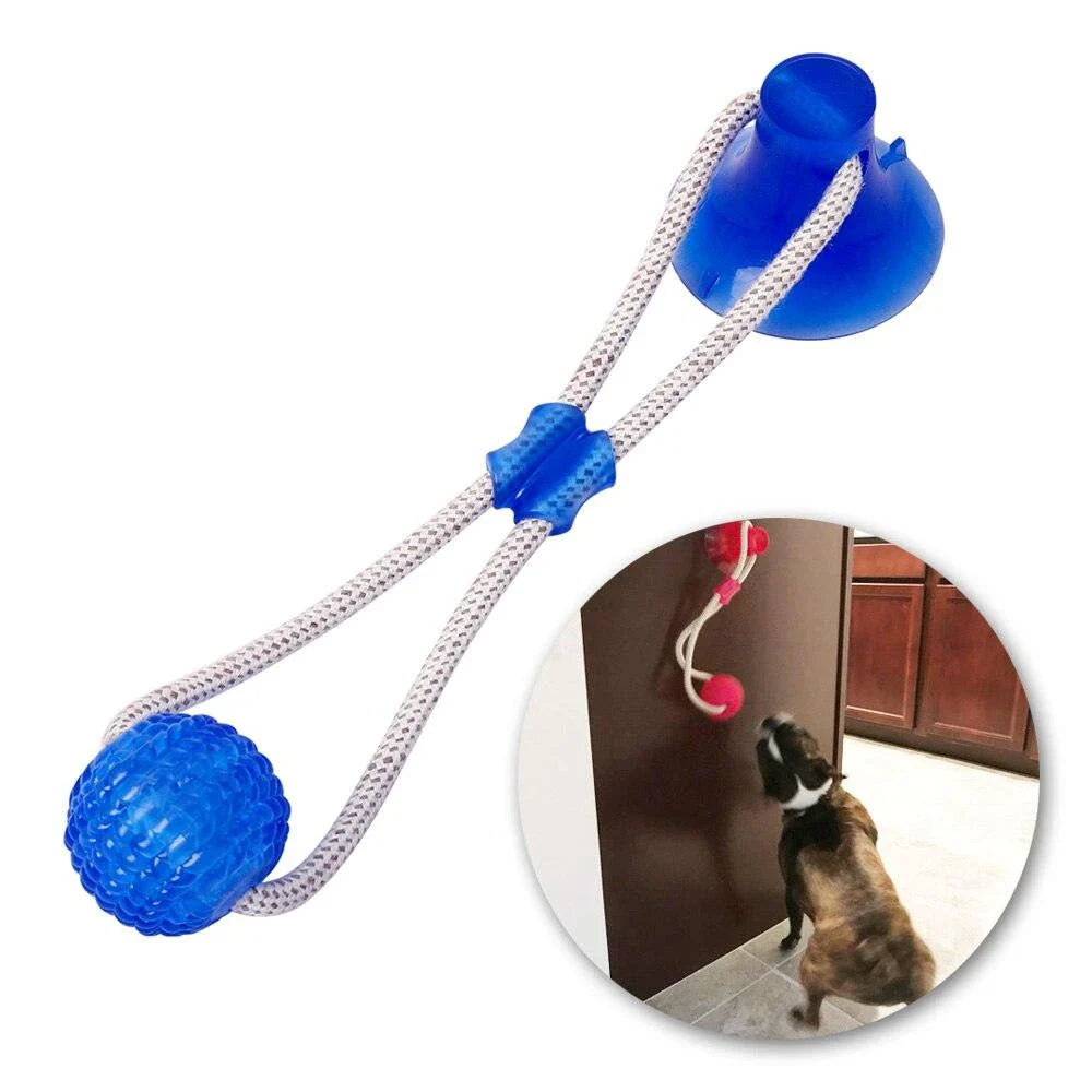 Premium dental cleaning chew toy for pets, made of durable PVC material with a grooved surface to gently massage gums and remove plaque and tartar.