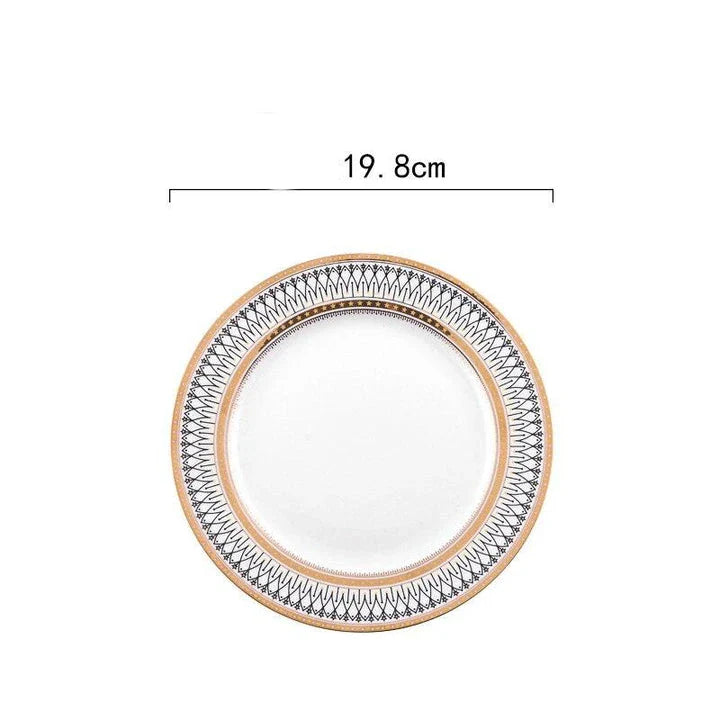 Elegant marble-inspired ceramic plate with a refined and sophisticated design, perfect for elevated dining experiences.