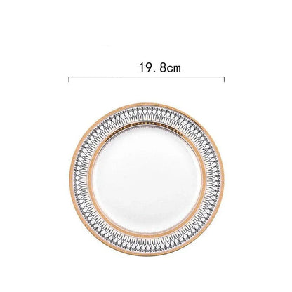 Elegant marble-inspired ceramic plate with a refined and sophisticated design, perfect for elevated dining experiences.