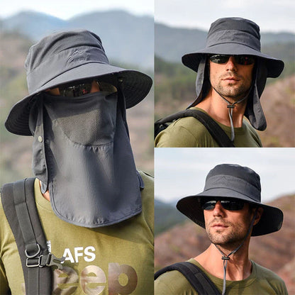 Summer QuickDry UV Protection Fisherman Cap with Face and Neck Cover for Outdoor Adventures