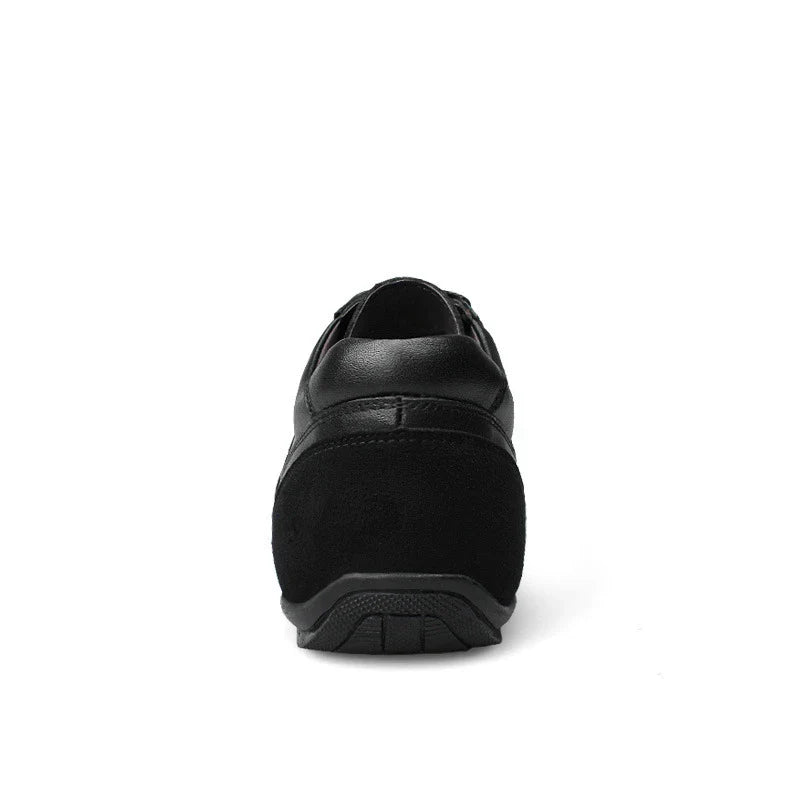 Soft, durable cowhide leather shoes with a rounded toe and car-stitch detailing for a sophisticated business casual look.