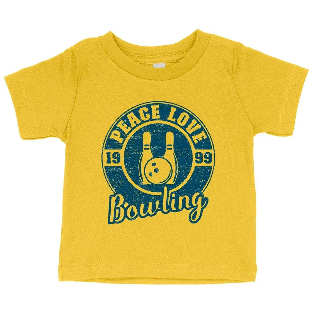 Cosy and comfortable baby bowling t-shirt in white, made with premium Airlume cotton for a flexible fit