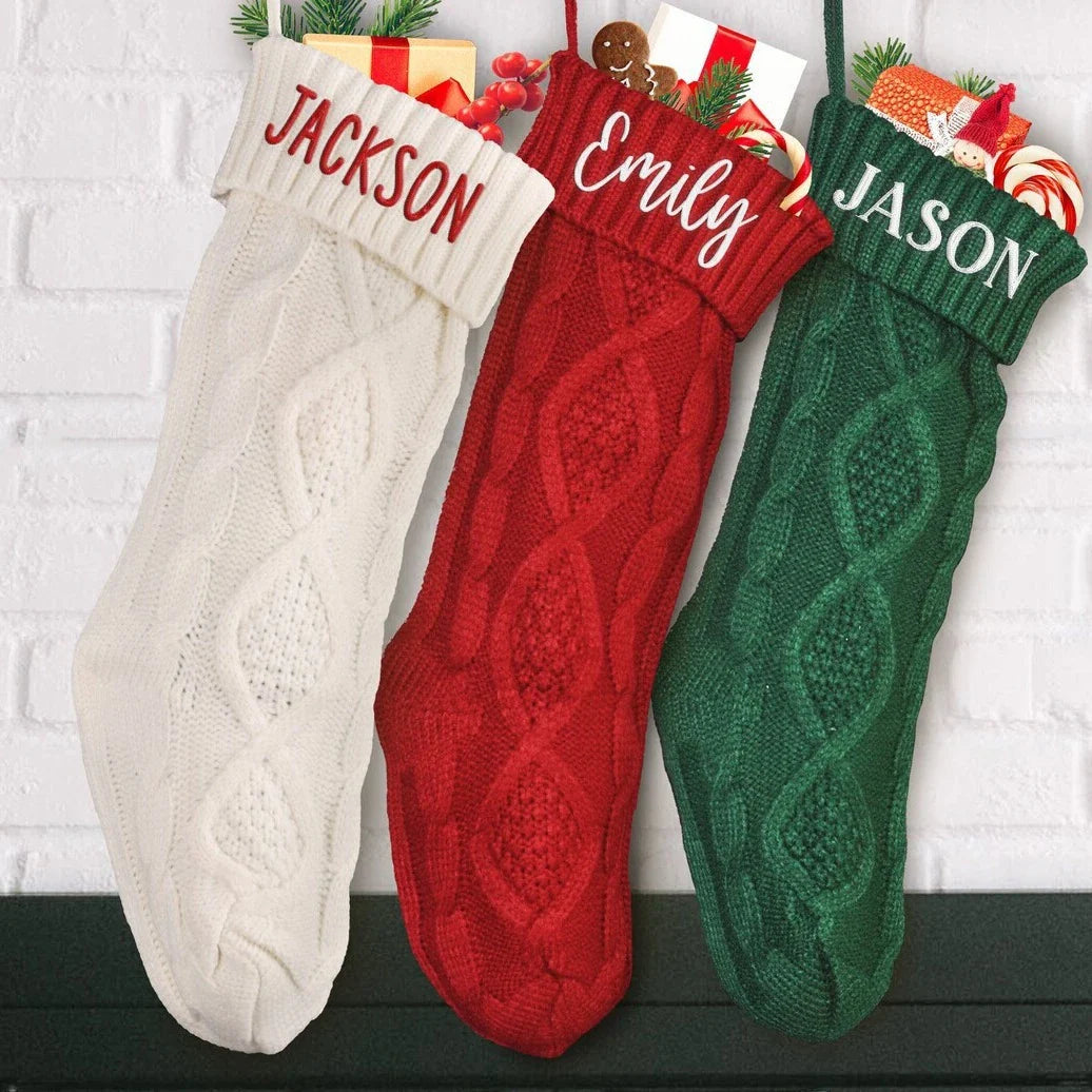 Premium hand-embroidered Christmas socks in a variety of festive colours, featuring intricate machine embroidery for a touch of traditional British charm.