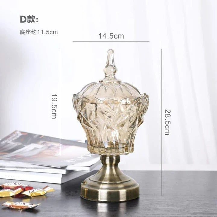 Elegant Nordic-style crystal glass storage pot with minimalist design for organizing kitchen or living space