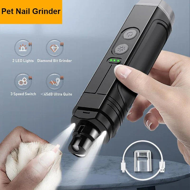 Deluxe Electric Pet Nail Grinder with Dual LED Lights for Convenient and Safe Grooming
