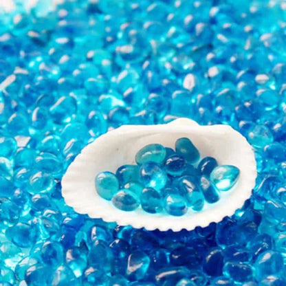 Premium blue aquarium gravel with smooth, rounded pebbles for a safe and comfortable underwater environment