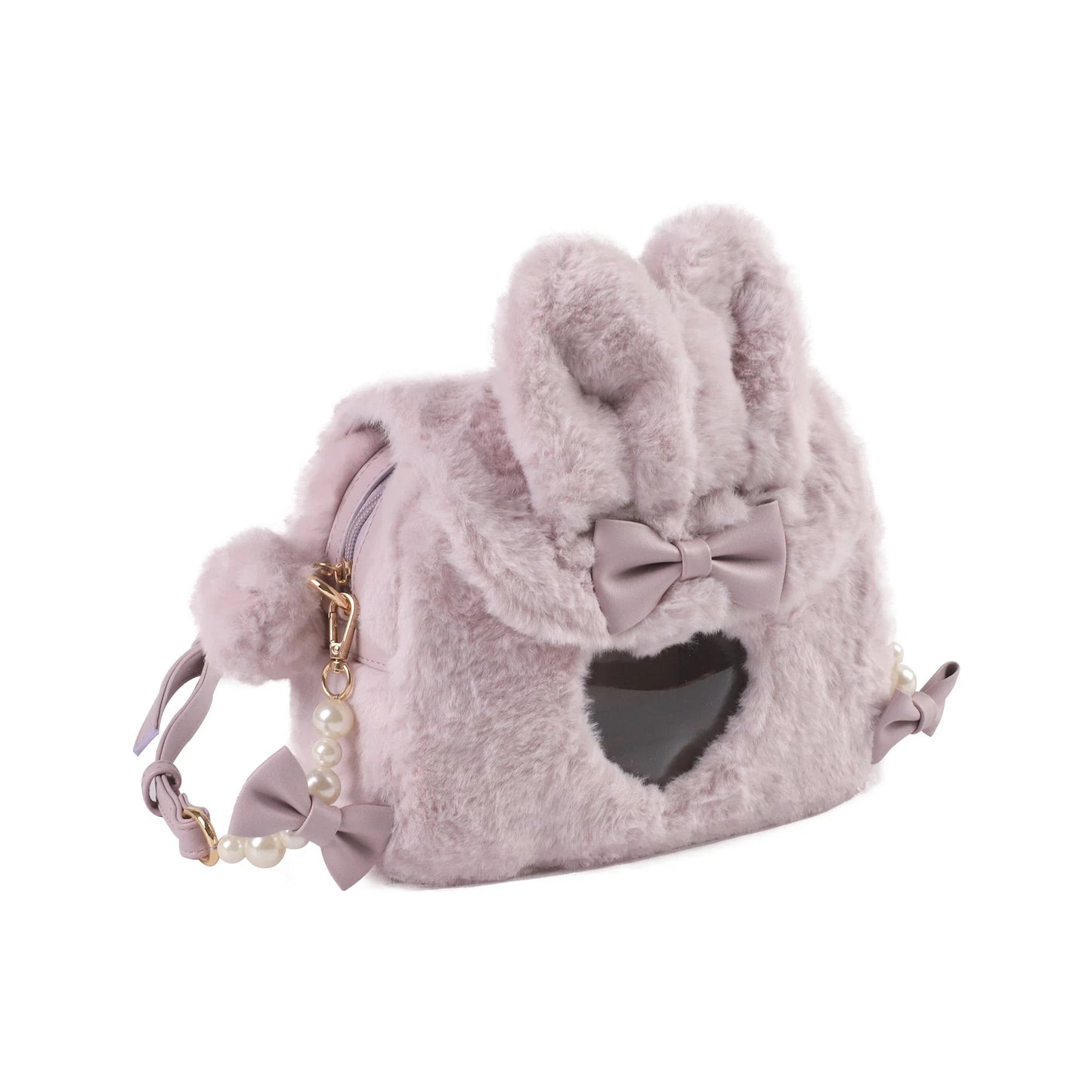 Elegant PU leather messenger handbag with delicate pearl accent, available in a range of sophisticated colours