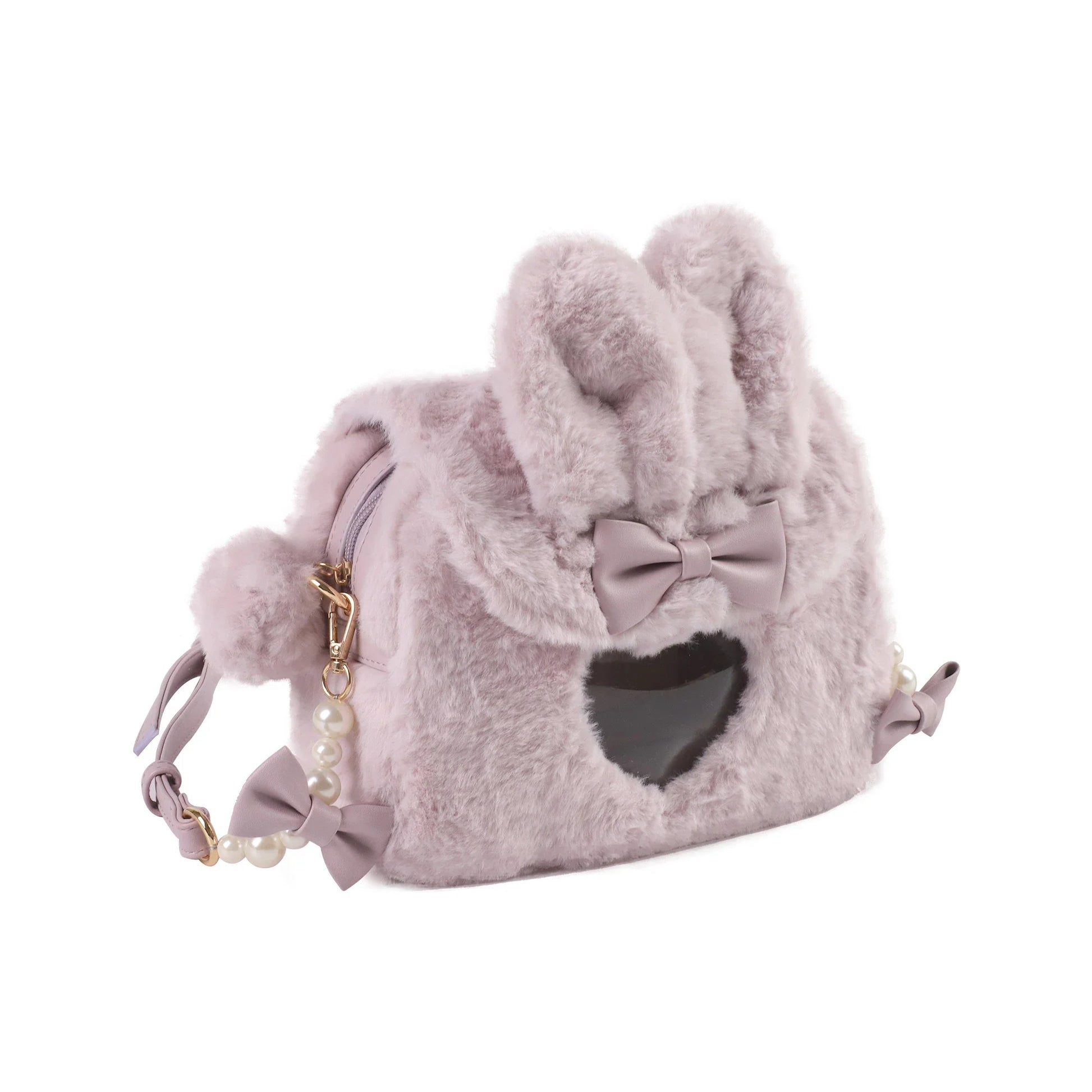 Elegant PU leather messenger handbag with delicate pearl accent, available in a range of sophisticated colours