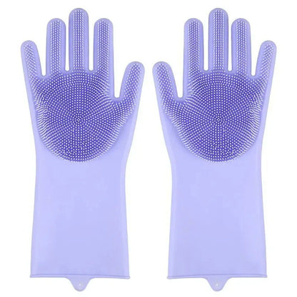 Eco-friendly silicone pet grooming gloves with soft brush heads for effective hair removal and coat care