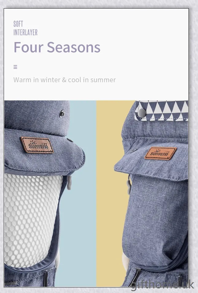 Ergonomic front-facing baby carrier with padded waist strap, lumbar support, and versatile wearing options for comfortable, secure travel with your little one.