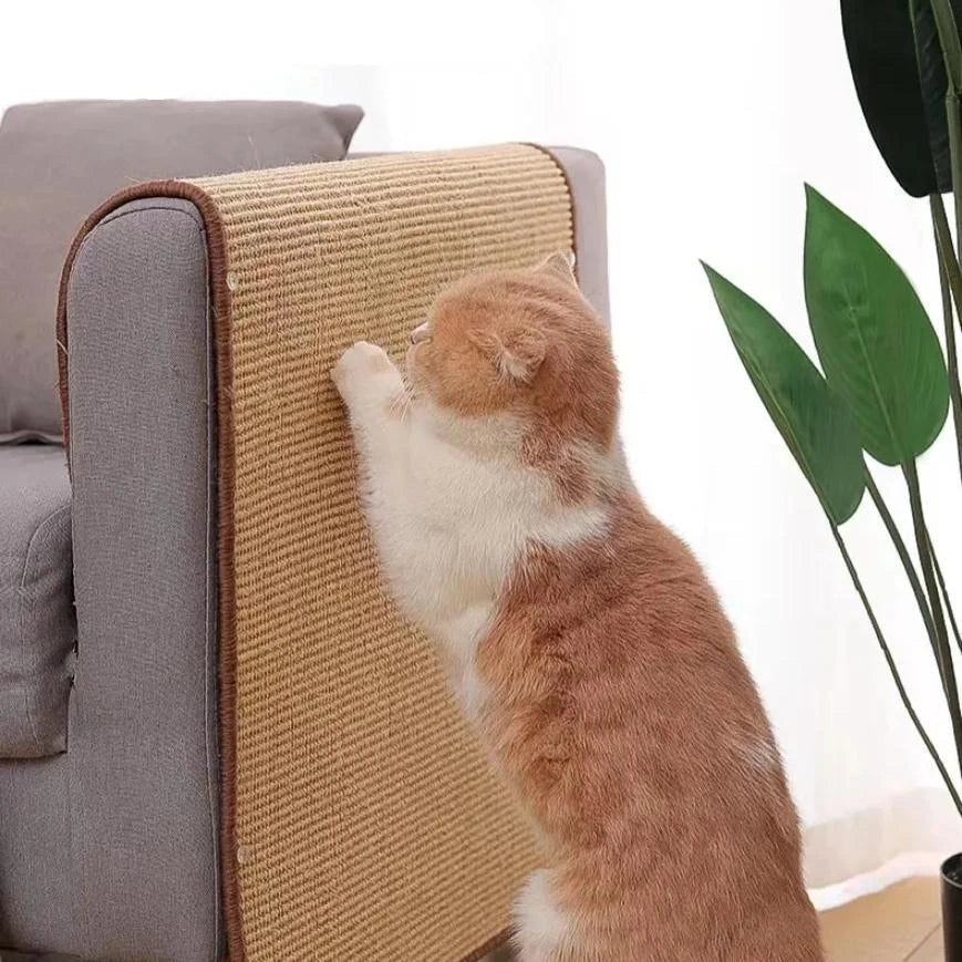 Premium cat scratching mat made with durable sisal fibres, available in multiple sizes to protect furniture from scratches