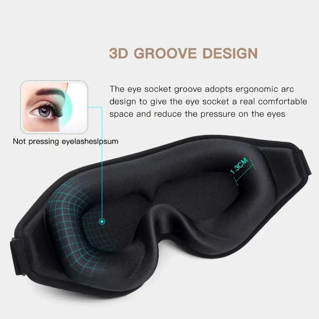 Luxurious 3D sleep mask with mulberry silk and memory foam for ultimate comfort and light blocking