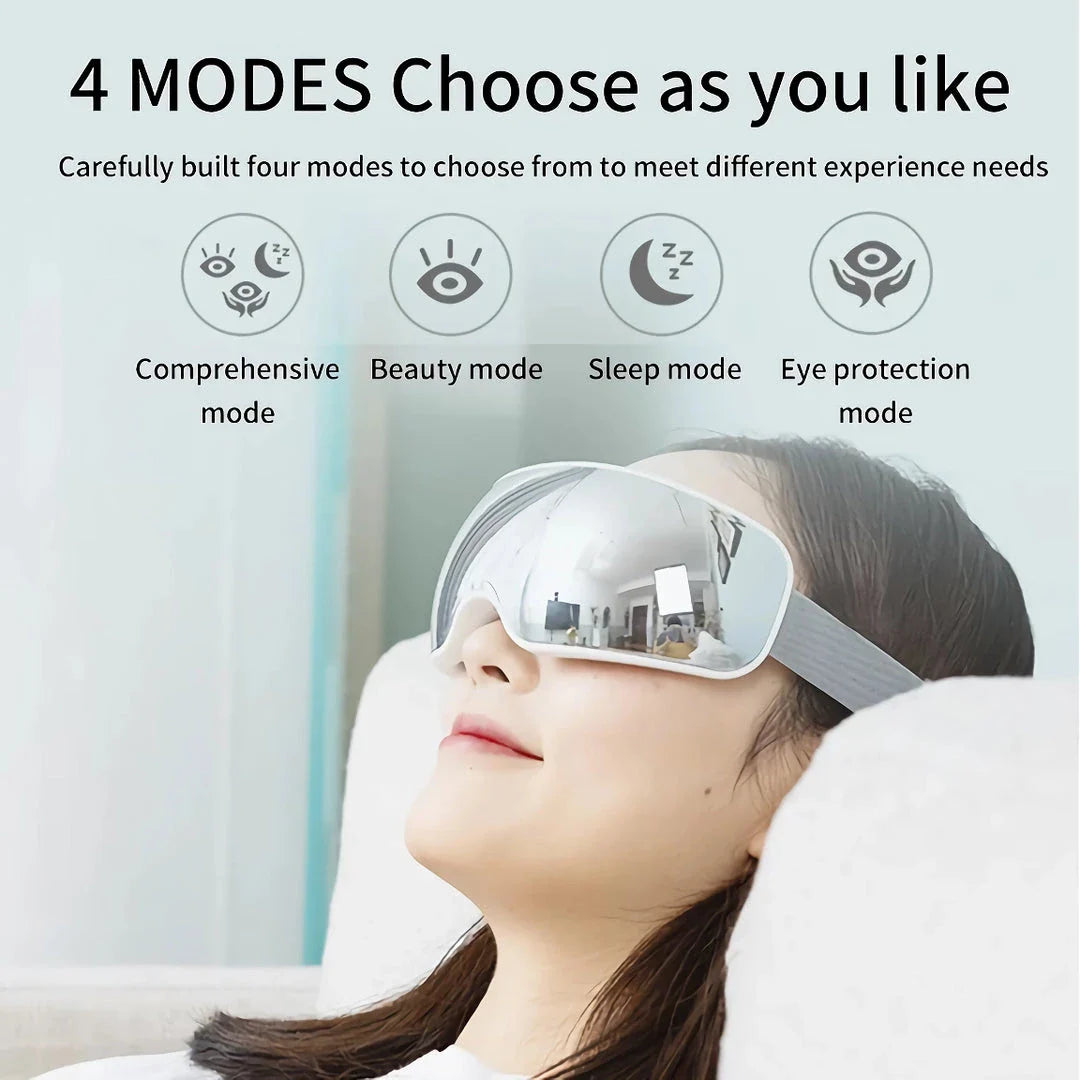 Premium electric eye massager with hot compress and Bluetooth music for relaxation and rejuvenation