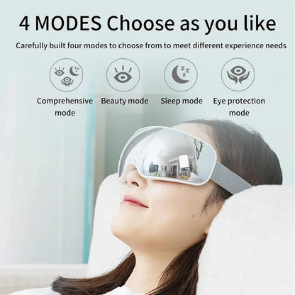 Premium electric eye massager with hot compress and Bluetooth music for relaxation and rejuvenation