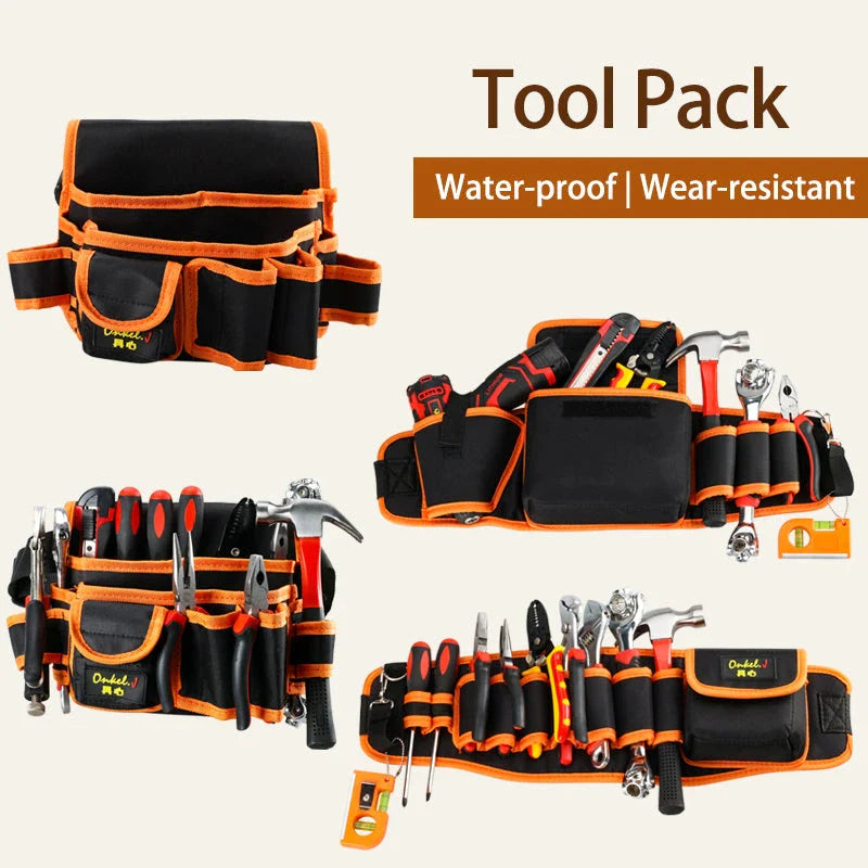 Premium Electrician's Tool Belt Organiser made from durable Oxford cloth with customisable tool slots and adjustable belt for hands-on tradespeople