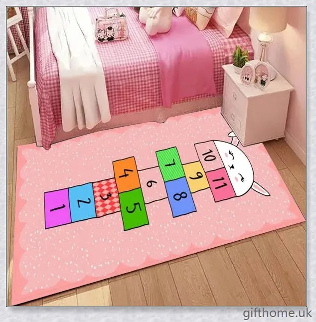 Cartoon-patterned flannel absorbent mat in various sizes and colours for a cosy bedroom