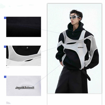 Pocket Heavy Hooded Sweater for Men, featuring a premium cotton-polyester blend, roomy front pockets, and a generous hood for added warmth and coverage.