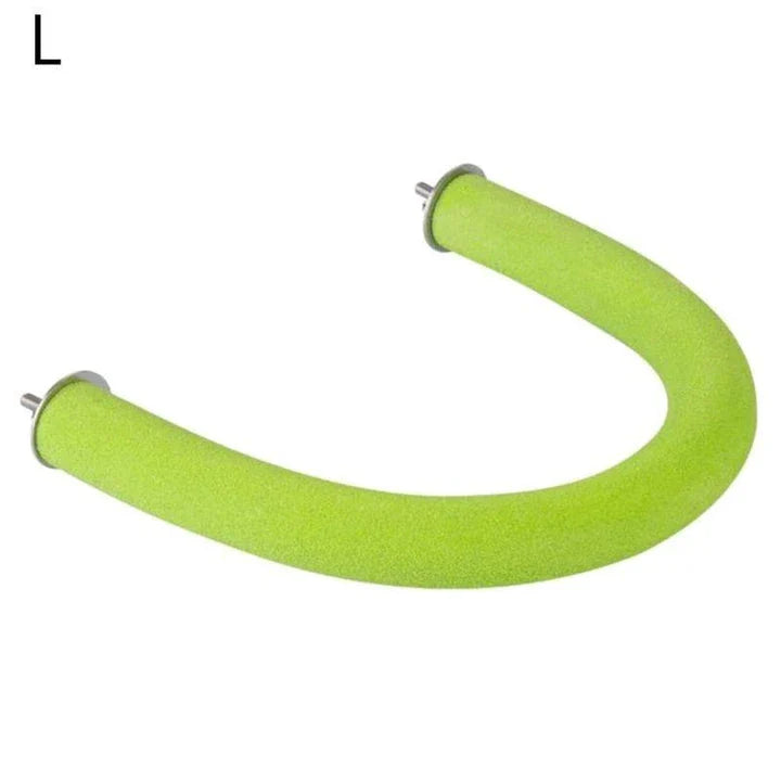 Elegant bow-shaped bird perch made from premium wood and acrylic materials for a stylish and comfortable bird sanctuary