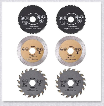 A powerful multi-function circular saw with a 400-watt motor and 3,700 RPM, cutting through various materials with precision