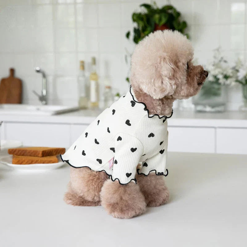 A cosy and stylish embroidered bear waffle vest for pets, perfect for keeping your furry friend warm and cute during the colder months.