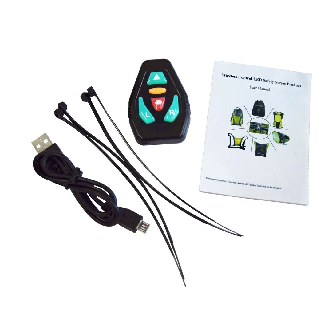 A grey LED signal vest with bright lights for improved visibility and safety during outdoor activities