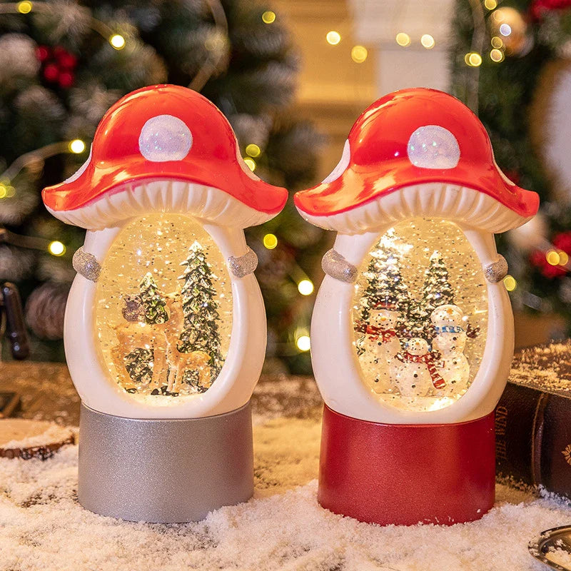 Enchanting Christmas crystal ball decoration with snowman or deer design and built-in musical mechanism