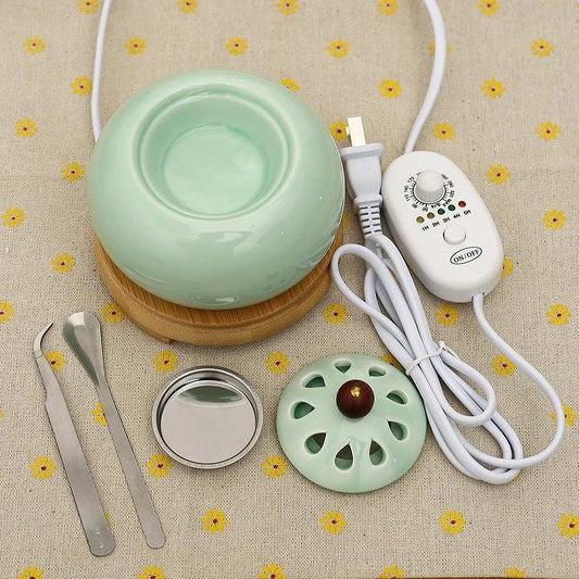 Elegant electric incense burner with adjustable temperature and timer function, perfect for creating a soothing ambiance in your home.