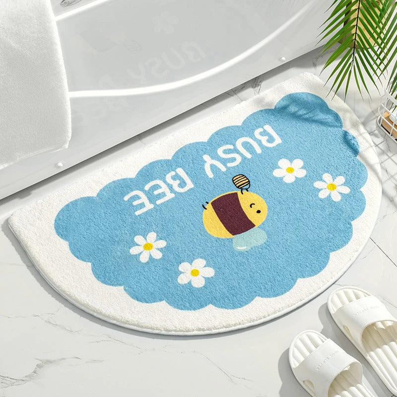 Elegant floral doormat with a charming flower design, providing a warm and welcoming entrance to your home