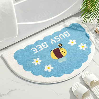 Elegant floral doormat with a charming flower design, providing a warm and welcoming entrance to your home